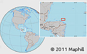 Gray Location Map of the area around 16° 19' 2" N, 84° 4' 29" W