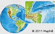 Physical Location Map of the area around 16° 19' 2" N, 84° 4' 29" W