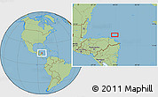 Savanna Style Location Map of the area around 16° 19' 2" N, 84° 4' 29" W