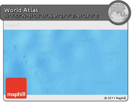 Physical 3D Map of the Area around 16° 19' 2" N, 85° 55' 30" E