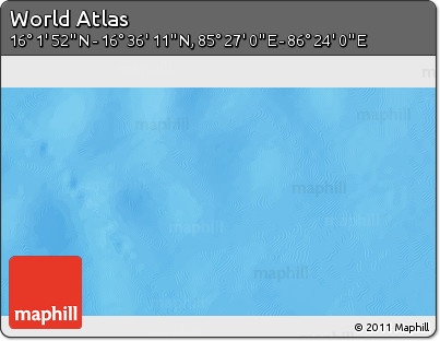 Physical 3D Map of the Area around 16° 19' 2" N, 85° 55' 30" E