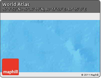 Political 3D Map of the Area around 16° 19' 2" N, 86° 46' 30" E