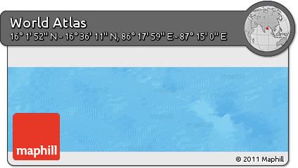 Physical Panoramic Map of the Area around 16° 19' 2" N, 86° 46' 30" E