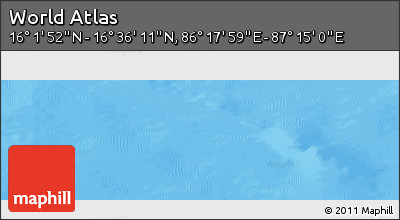 Physical Panoramic Map of the Area around 16° 19' 2" N, 86° 46' 30" E