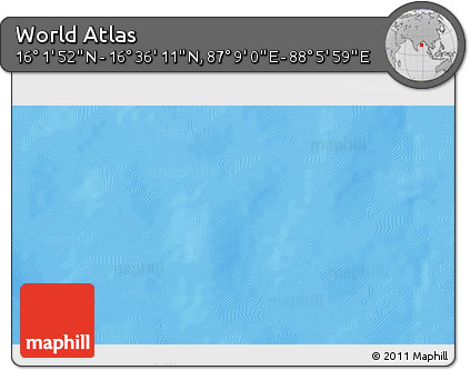 Physical 3D Map of the Area around 16° 19' 2" N, 87° 37' 30" E