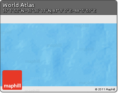 Physical 3D Map of the Area around 16° 19' 2" N, 87° 37' 30" E