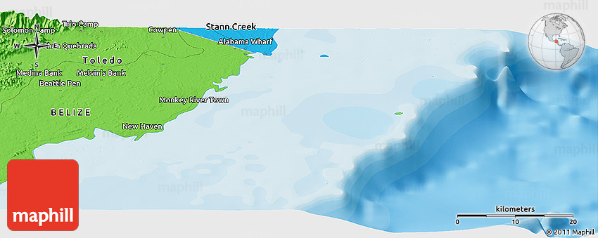 Monkey River Belize Map Political Panoramic Map Of Monkey River Town