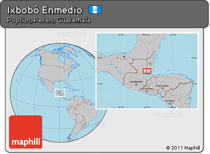 Gray Location Map of Ixbobó Enmedio