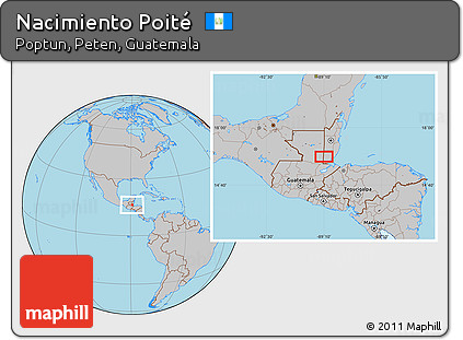 Gray Location Map of Nacimiento Poité