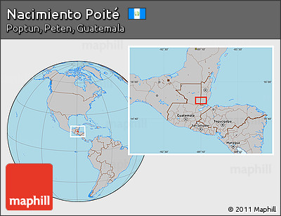 Gray Location Map of Nacimiento Poité