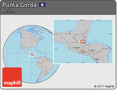 Gray Location Map of Punta Gorda