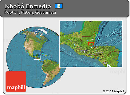 Satellite Location Map of Ixbobó Enmedio