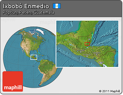 Satellite Location Map of Ixbobó Enmedio