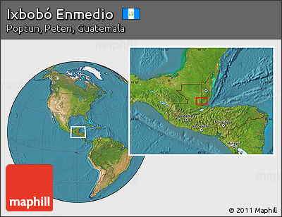 Satellite Location Map of Ixbobó Enmedio