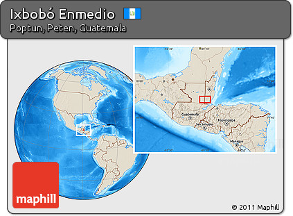 Shaded Relief Location Map of Ixbobó Enmedio
