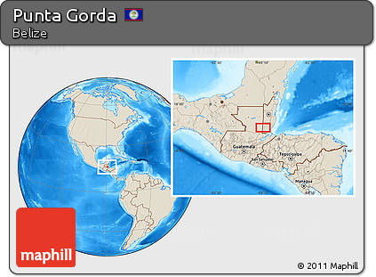 Shaded Relief Location Map of Punta Gorda