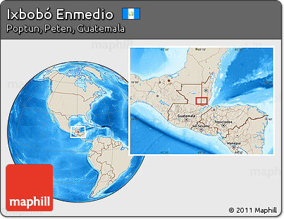 Shaded Relief Location Map of Ixbobó Enmedio