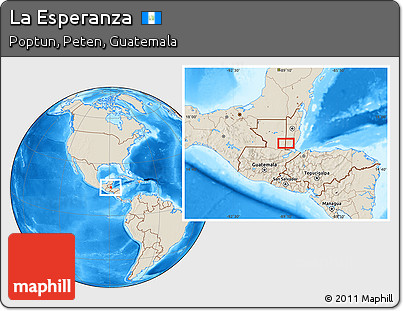 Shaded Relief Location Map of La Esperanza