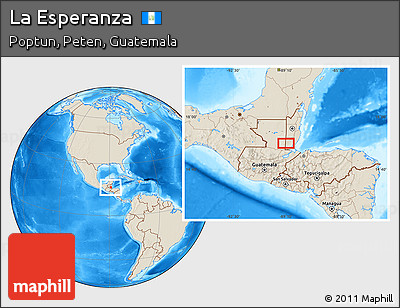 Shaded Relief Location Map of La Esperanza