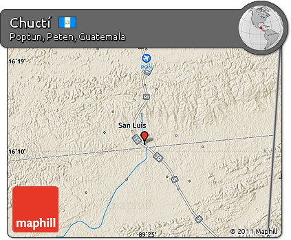 Shaded Relief Map of Chuctí
