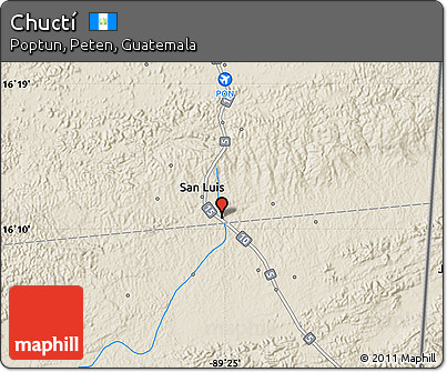 Shaded Relief Map of Chuctí