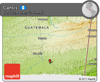 Physical Panoramic Map of Cansís