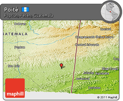Physical Panoramic Map of Poité