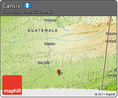 Physical Panoramic Map of Cansís