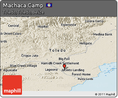 Shaded Relief Panoramic Map of Machaca Camp
