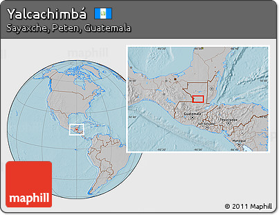 Gray Location Map of Yalcachimbá, hill shading