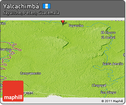 Physical Panoramic Map of Yalcachimbá