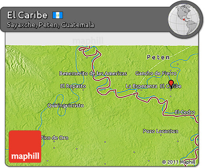 Physical 3D Map of El Caribe