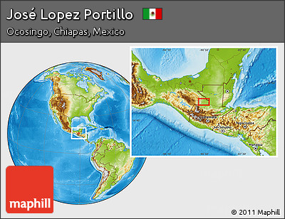 Physical Location Map of José Lopez Portillo