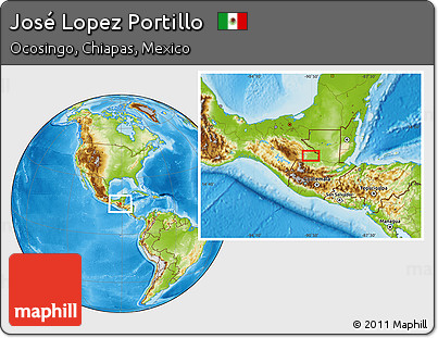 Physical Location Map of José Lopez Portillo