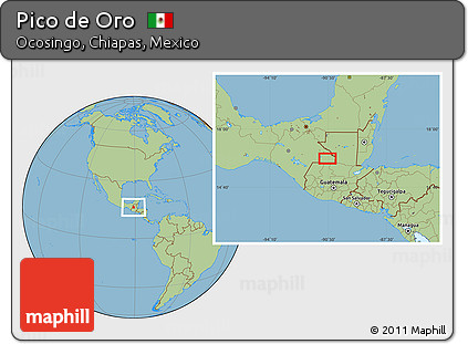 Savanna Style Location Map of Pico De Oro