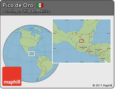 Savanna Style Location Map of Pico De Oro