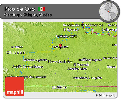 Physical Panoramic Map of Pico De Oro