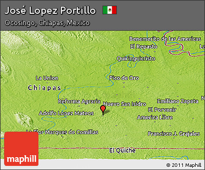 Physical Panoramic Map of José Lopez Portillo