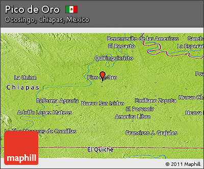 Physical Panoramic Map of Pico De Oro
