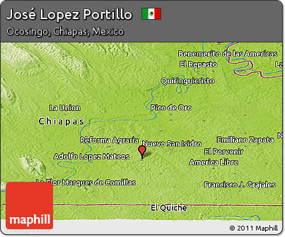 Physical Panoramic Map of José Lopez Portillo