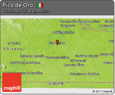 Physical Panoramic Map of Pico De Oro