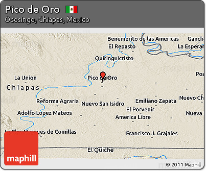 Shaded Relief Panoramic Map of Pico De Oro
