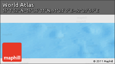 Physical Panoramic Map of the Area around 16° 19' 2" N, 91° 52' 30" E