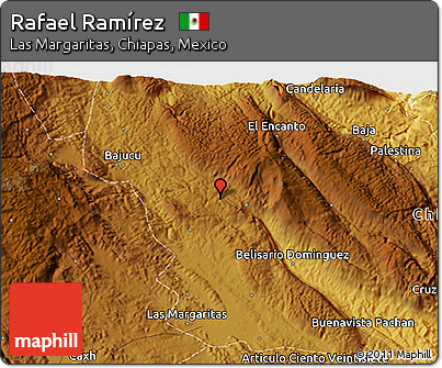 Physical 3D Map of Rafael Ramírez