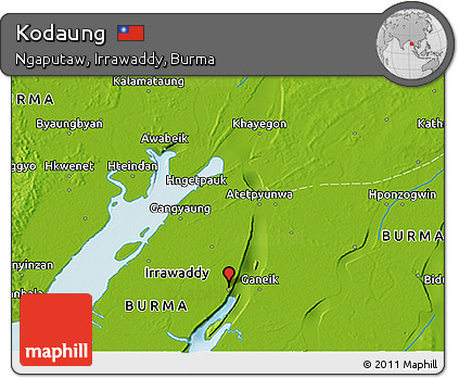 Physical 3D Map of Kodaung