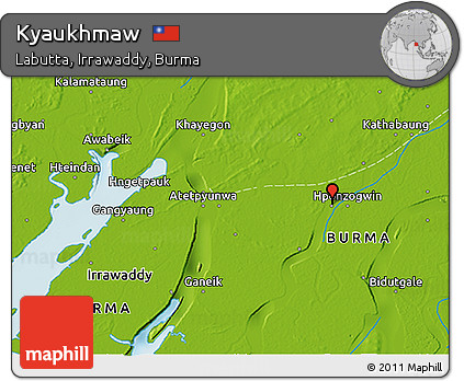 Physical 3D Map of Kyaukhmaw