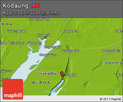 Physical 3D Map of Kodaung