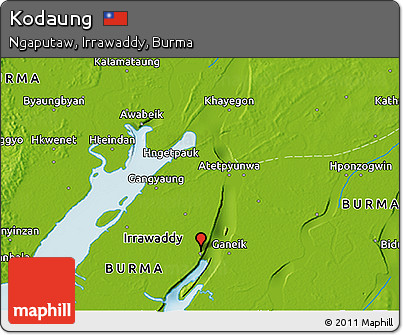 Physical 3D Map of Kodaung