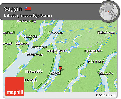 Political 3D Map of Sagyin