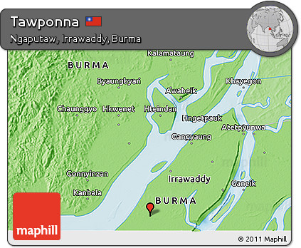 Political 3D Map of Tawponna